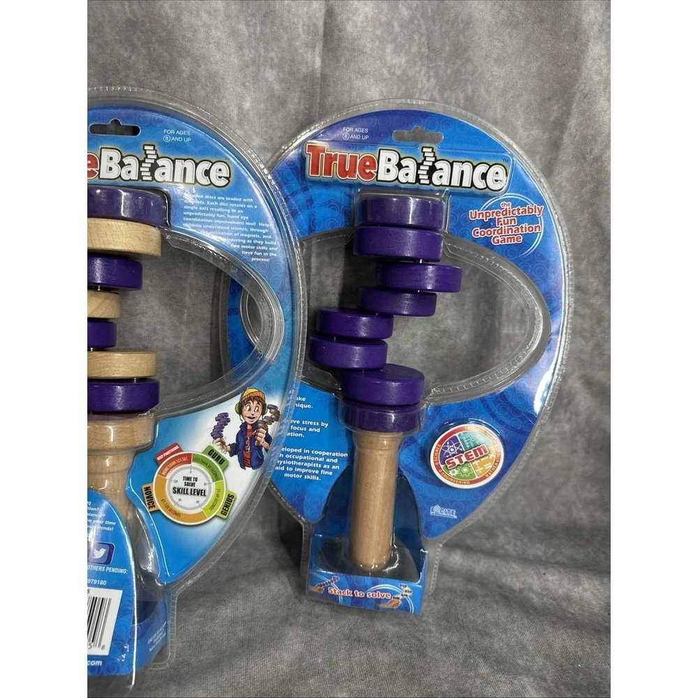 True‎ Balance Handheld Wooden Toy Game by Excite STEM Coordination Purple SEALED